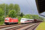 182 506-6 und 808 035-0 in Hochstadt/ Marktzeuln am 13.05.2014.