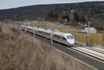 VDE 8.1 -   Mit +30 hat Tz  Fürth  als ICE 1005 (Berlin Gesundbrunnen - München Hbf) die Thüringer Landeshauptstadt verlassen und befindet sich nun kurz vor dem Augustaburgtunnel.