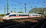 403 054-0 von der Hohenzollernbrcke kurz vor Einfahrt Kln-Hbf - 10.10.2010