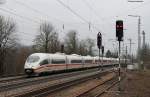 Zwei 403 als ICE 504/104 (Basel SBB-Kln Hbf/Amsterdam Centraal ) bei Efringen Kirchen  26.2.11