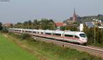 403 002-9  Hansestadt Lbeck  und 022-7  Solingen  als ICE 208 (Basel SBB-Kln Hbf) bei Teningen 25.9.11