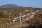 Am frhen Morgen des 2.4.2013 ist der  Milchkannen-ICE  815 auf dem Weg nach Frankfurt und wird gleich in den Aegidienbergtunnel einfahren