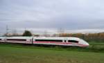 Velaro D, 407 011  Mitzieher  (Panning) Nachschuß, am 14.11.2013 im Wurmtal bei Übach-Palenberg Rimburg, KBS 485 in Richtung Aachen Km 21,00.