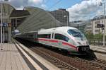 Nachschuss auf 406 585-0  Schwäbisch Hall  am 24.05.2014 als ICE 9554 (Frankfurt (Main) Hbf - Paris Est.) beim passieren von Ludwigshafen (Rhein) Mitte.