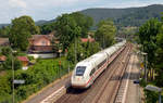 Ein ICE der Baureihe 412 rollte am 22.06.19 auf dem Weg Richtung München durch Uhlstädt.