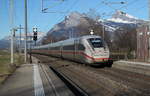 ICE 4 nach Chur am 15.01.2020 bei Maienfeld.Im Hintergrund der  Eisenberg  Gonzen