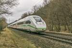 ICE 812 034-8 ist am 09.02.2022 im Haunetal Richtung Frankfurt/M.