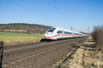 ICE 812 003-2 bei Kerzell in Richtung Frankfurt/M.unterwegs,am 23.03.2022