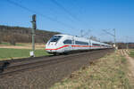 ICE 812 206-9 ist am 23.03.2022 bei Kerzell in Richtung Frankfurt/M.