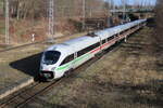 ICE 1714 von Jena Paradies nach Ostseebad Binz bei der Durchfahrt als Umleiter um 12:03 Uhr in Rostock-Kassebohm.05.02.2022