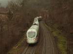 Ein ICE-T der Br 411 in Richtung Amstetten/Ulm. 22.12.08