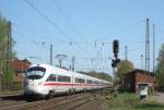 ICE 72237 Hamburg-Altona - Berlin Sdkreuz bei der Durchfahrt am 18.04.09 in Radbruch Richtung Uelzen.