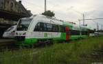 VT201  ITINO  der Erfurter Bahn steht am 15.07.2005 bei grauer Gewitterstimmung als EB nach Ilmenau in Apolda.