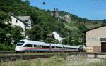 411 027-6  weimar  als ICE 27 (Dortmund Hbf-Wien Westbahnhof) in Bacharach 20.7.10