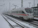 Als 411 078,am 23.Dezember 2012,Bergen/Rgen erreichte,setzte der heftige Schneesturm ein.Der ICE fuhr als ICE 1715 Binz-Mnchen.Noch in der selben Nacht bekann es wieder zutauen.