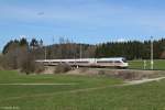 411 067 als ICE 1206 am 14.04.2013 bei Uffing.