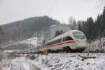 411 028-4  Reutlingen  im Frankenwald bei Steinbach am 24.01.2015.