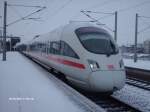 ICE 1548 im Bahnhof Bitterfeld am 10.02.2007. Dieser Zug fhrt dann weiter nach Frankfurt(Main)Flughafen Fernbahnhof.