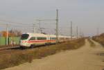 DB 411 017-7  Erlangen  als ICE 1547 von Frankfurt (M) Flughafen Fernbf nach Dresden Hbf, am 31.10.2015 in Erfurt Azmannsdorf.