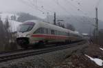 BR 415 + BR 411 als ICE am 05.04.2013 in Ludwigsstadt auf der Trogenbachbrcke Richtung Kronach.