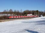 Ein 420 als S Bahn nach Geltendorf am 13.02.2021 unterwegs bei Kottgeisering.