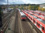 Drei Wagenzug bestehend aus drei Et420,der vorbildlichen S-Bahn Stuttgart im Herbst 2008 vor der Einfahrt nach Vaihingen.