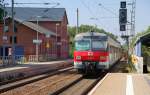 Nachschuss auf den ET 420 909, welchen 218 191 am 14.07.10 durch Burgkemnitz Richtung Bitterfeld zog.