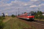 420 813-8 + 420 811-2 als S7 von Frankfurt(Main)Hbf nach Riedstadt-Goddelau bei der Durchfahrt durch Riedstadt-Wolfskehlen am 10.08.11