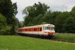420 001 führte am 24.05.2014 Pendelfahrten zwischen Rosenheim und Rohrdorf durch, aufgenommen bei Thansau.