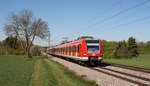 423 154-4 war als S2 nach Erding unterwegs und konnte somit am Vormittag des 30.04.17 bei Heimstetten fotografiert werden.