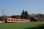 423 143 und 423 083 mit einer S-Bahn nach MWO zwischen Hohenschftlarn und Baierbrunn (11.04.2007)