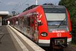 Der S-Bahn Triebwagen 423 538-8 von der S-Bahn Köln mit der S12 (Horrem - Au(Sieg) ) beim halt in Frechen Königsdorf.