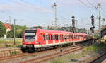 Von 423 006 angeführter 423-Langzug als S5 Schwabstraße-Bietigheim verscheucht bei der Einfahrt in Stuttgart-Zuffenhausen am 14.06.2018 ein paar Luftratten.