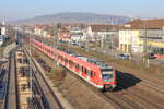 Von 423 838 angeführter Vollzug als Lt nach Plochingen am 05.12.2019 in Oberesslingen.