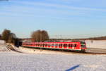 423 227-4 und 423 078-5 als S 8476 (Münche Trudering-Geltendorf) bei Kottgeisering 14.2.21