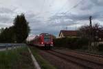 423 564-4 wurde im letzten Tageslicht des 27.04.15 als S2 nach Petershausen am Rande Markt Schwabens fotografisch festgehalten.