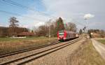 Die Sonne kam am 06.03.16 östlich von München hinter der großen Wolkenfront, die über Deutschland lag, endlich mal wieder zum Vorschein und leuchtete die KBS 940 zwischen Markt