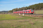 425 544 und 426 032 als RB 58117 von Würzburg Hbf nach Treuchtlingen bei Mitteldachstetten, 19.01.2019