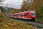 Nachschuß auf den S1 Zug nach Neustadt Weinstraße Hbf alias 425 752 in Neckargerach am Vormittag des 26.10.2020