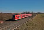 DB Regio 425 107-0 in Nieder Mörlen auf der Main Weser Bahn am 07.03.21