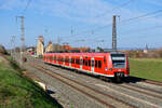 425 084 DB Regio als RB 58123 (W�rzburg Hbf - Treuchtlingen) bei Herrnberchtheim, 31.03.2021