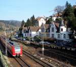 Noch eine lange Reise hat dieses Quitschiedoppel, angefhrt von 425 212, als S1 von Osterburken nach Homburg (Saar) HBF vor sich, als ich sie am 23.02.2008 bei Heidelberg Karlstor erlegen konnte.