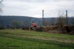 Start der S-Bahn im Elsenztal: Eine S 5 nach Eppingen zwischen Reilsheim und Mauer am 13.12.09.