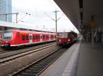 Alt und neu links der Et 425 recths der Esslinger Triebwagen.am18.6.2005 in Mannheim