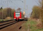 Kurz vorm Halt in Herrath ist der 425 072 als RB33 am Sonntag den 27.3.2011 zusehen.