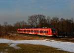 425 148 als RE nach Kufstein am 21.02.2012 bei Hilperting.