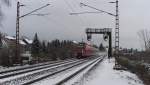 Neuschnee im Saarland...II    425 128 rauscht aus Richtung Saarlouis kommend als RB 71 nach Trier durch das Saartal.