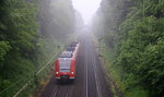 Die Rhein Niers Bahn (RB33) kommt die Kohlscheider-Rampe hoch aus Duisburg-Hbf,Heinsberg-Rheinand nach Aachen-Hbf und fährt in Richtung