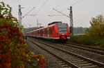 Nachschuß auf eine RE8 bei Rommerskirchen der nach Mönchengladbach Hbf unterwegs ist am Sonntagmittag den 23.10.2016