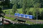 Brücke im Schussentobel bei Kilometer 162.0, vorher# - Am 14.07.2022 überquert 426 542-7 auf der Fahrt von Friedrichshafen Hafen nach Aulendorf als RB 91 / 87586 die Schussen auf einer